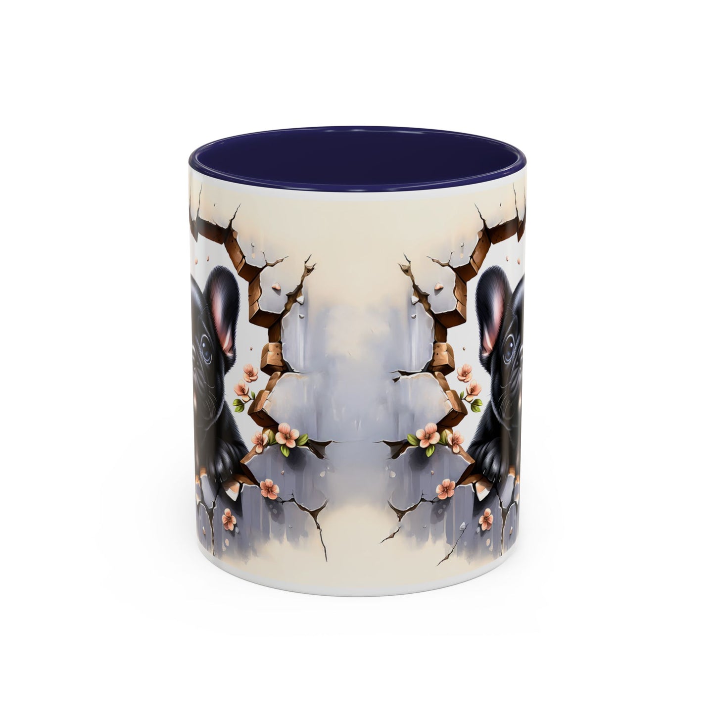 🐾☕ Black French Bulldog Puppy Accent Mug – Cute Breakthrough Pup Design ✨