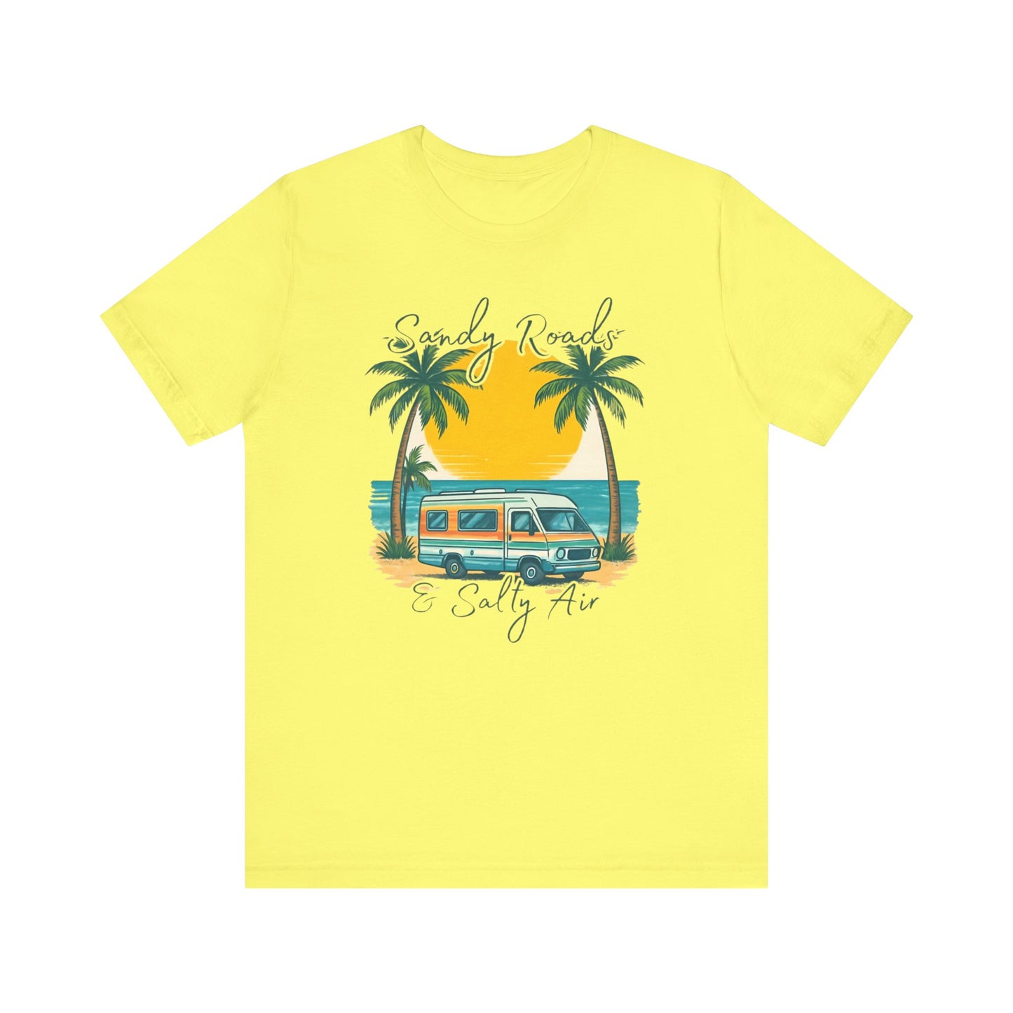 Camiseta Sandy Roads &amp; Salty Air: Camisa playera ligera para mujer para días costeros y ambiente veraniego.