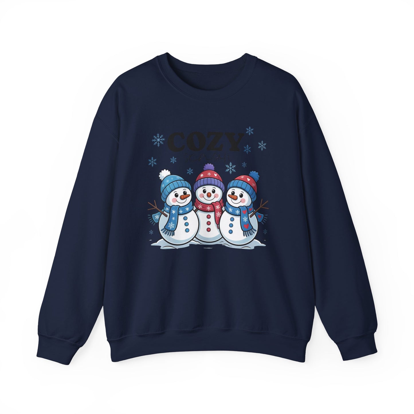 ☃️💙 Cozy Season Snowman Sweatshirt – Adorable Winter Crewneck for Women