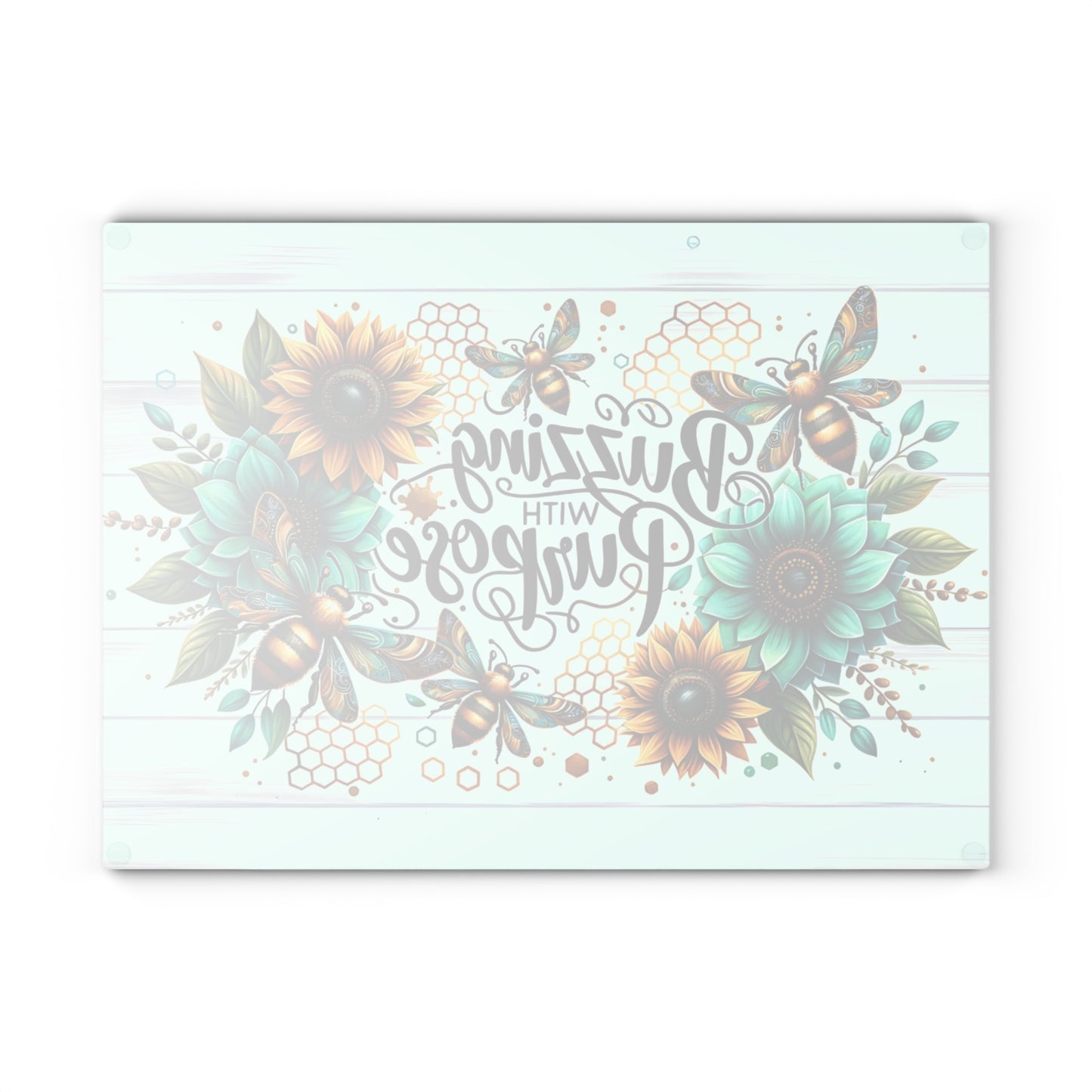 🐝🌻 Buzzing with Purpose Cutting Board – Vibrant Bee & Sunflower Charm for Your Kitchen 🌿🍯