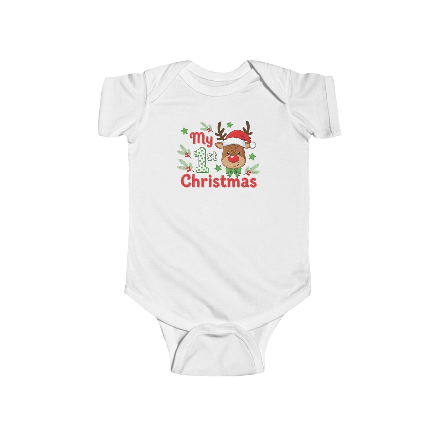 🦌 My 1st Christmas Baby Onesie – Festive Reindeer Edition 🎄✨