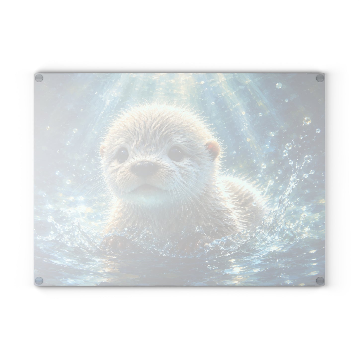 Baby Otter Glass Cutting Board – Cute River Animal Kitchen Decor