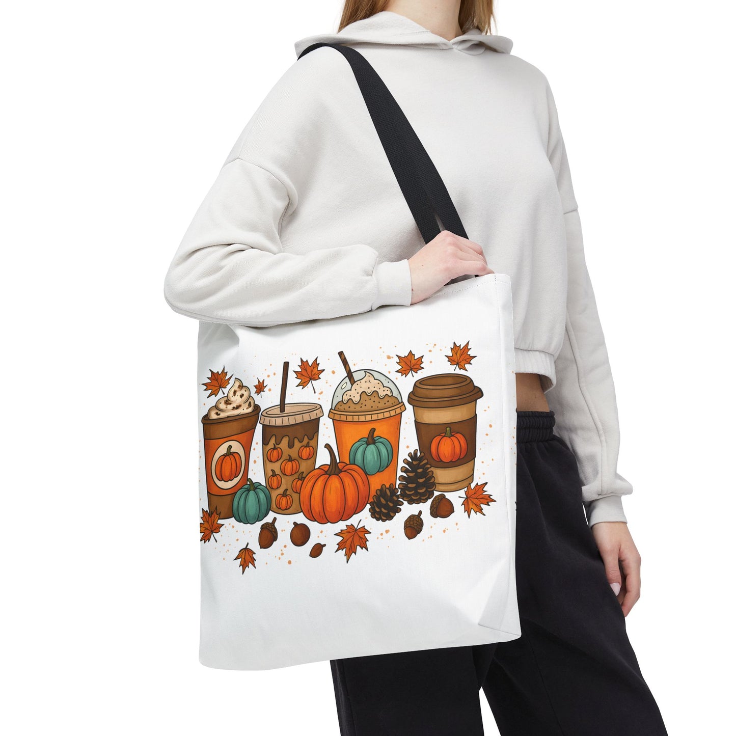 🎃 Pumpkin Spice Vibes Tote Bag – Sippin’ Cozy Fall in Style ☕🍂