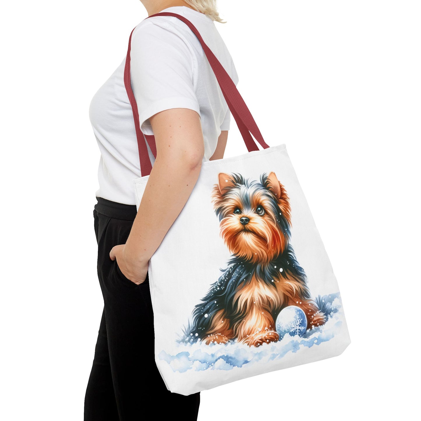 ❄️ Yorkie in Snow Tote Bag – Winter Cuteness with a Side of Sass 🐾👜