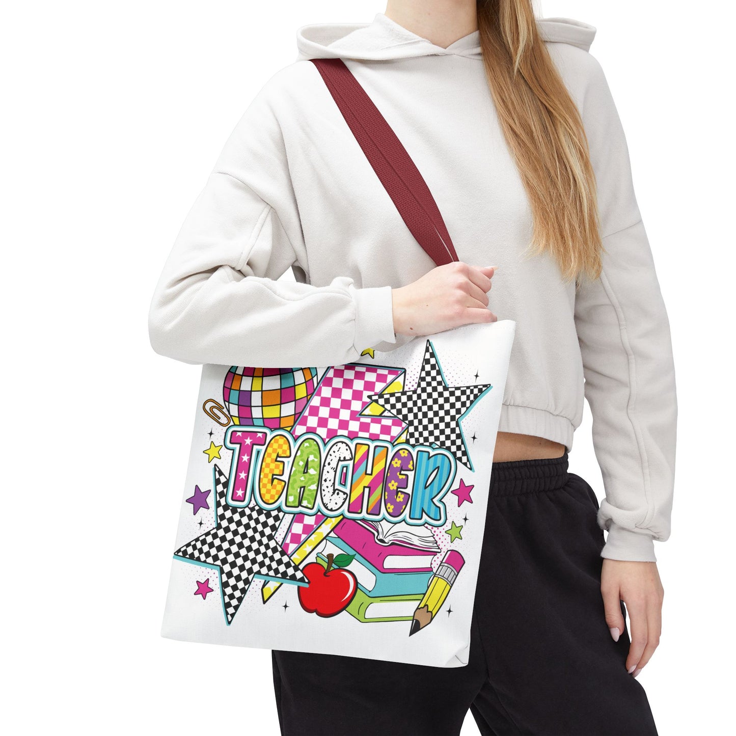 🌟 Bright Teacher Stars Tote – Bold Style for the Best in Class 🍎