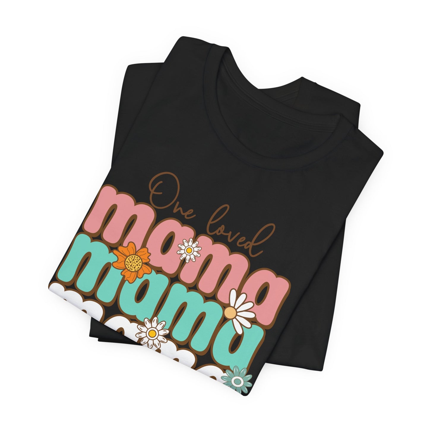👕 Mama, Mama, Mama, Mama Boho-Style T-Shirt – Joyful Chaos of Motherhood 🌿