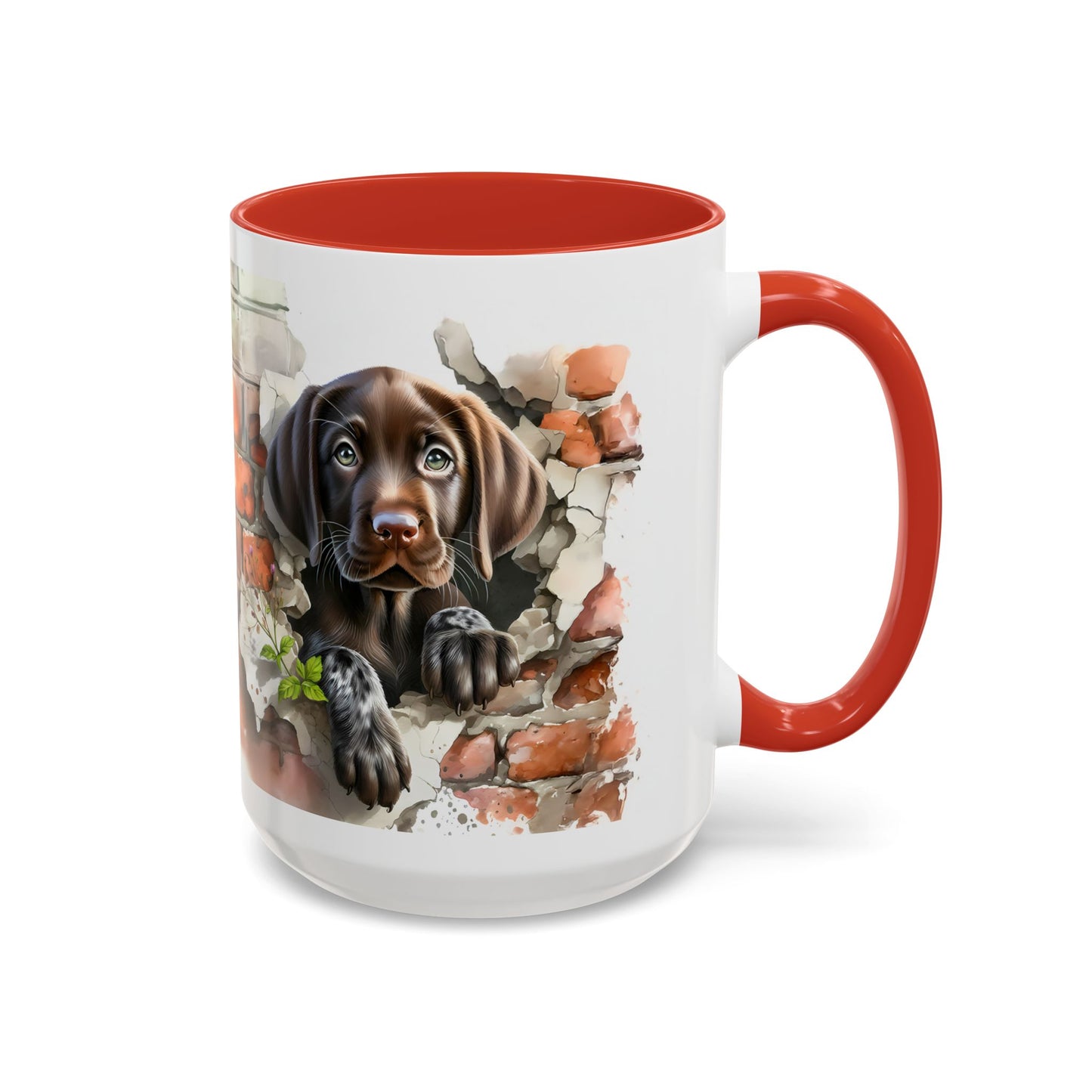 🐶🍫 Chocolate Lab Puppy Accent Mug – Sweet Brown Pup Coffee Cup ☕💛