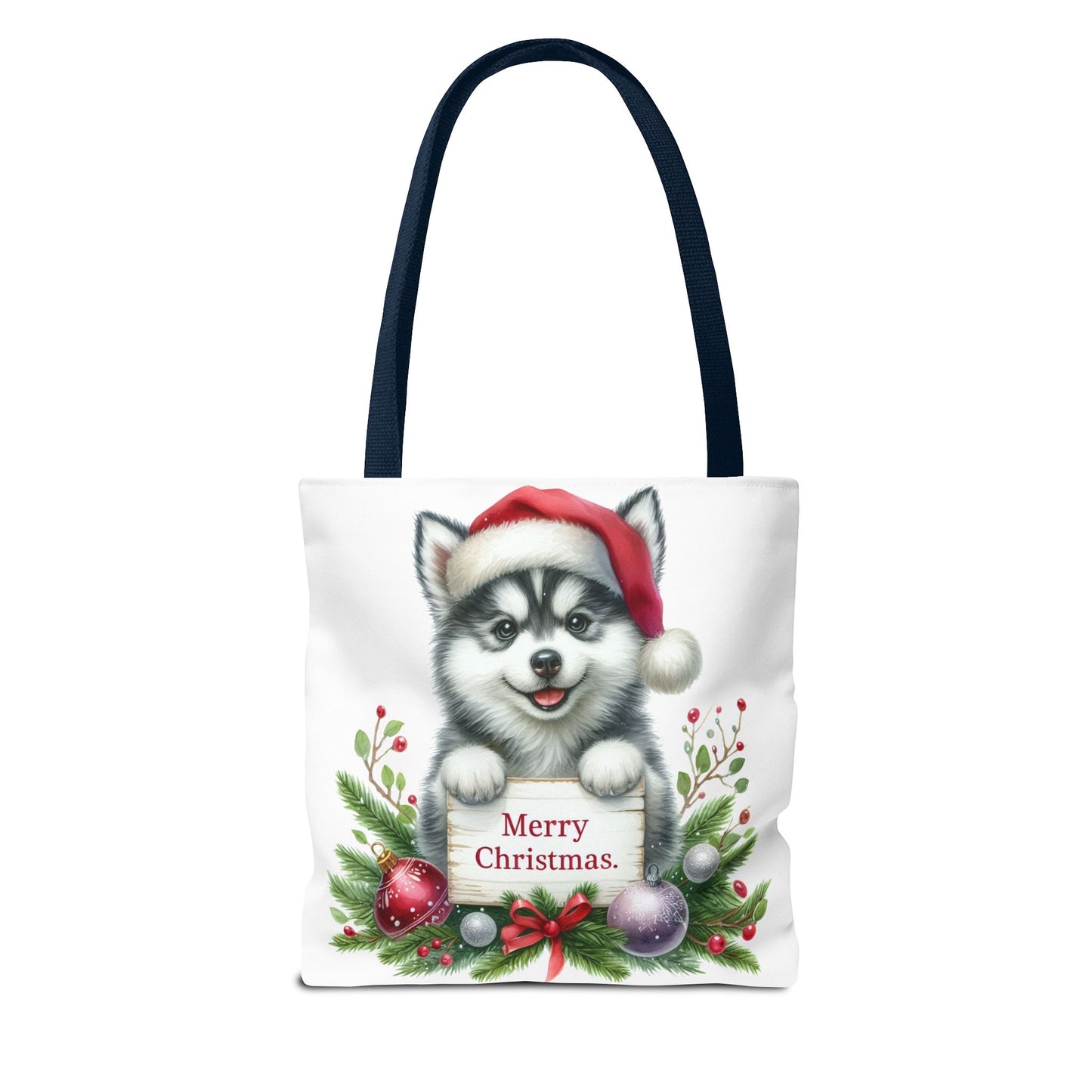 🎁 Husky “Merry Christmas” Tote Bag – Holiday Cuteness You Can Carry 🎄