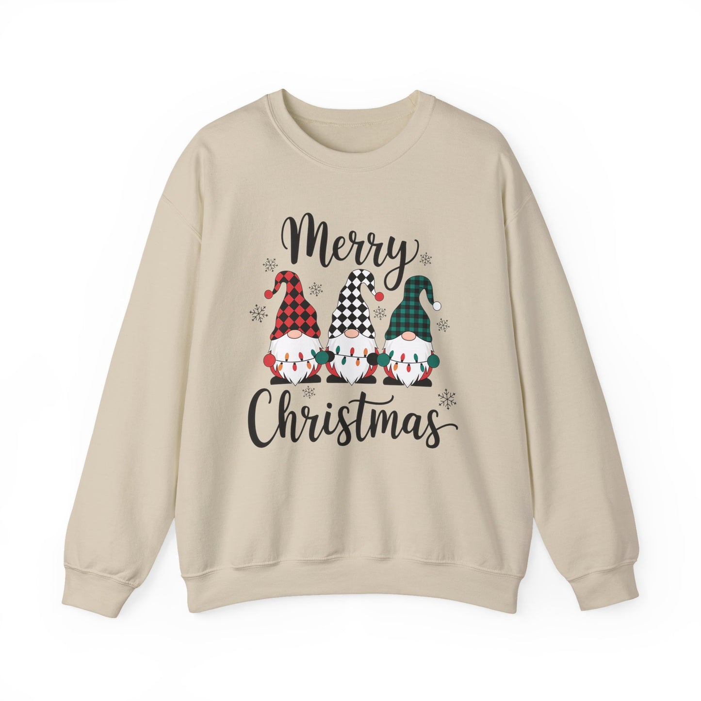 🎅✨ Merry Gnome Lights Sweatshirt – Whimsical Scandinavian Holiday Charm