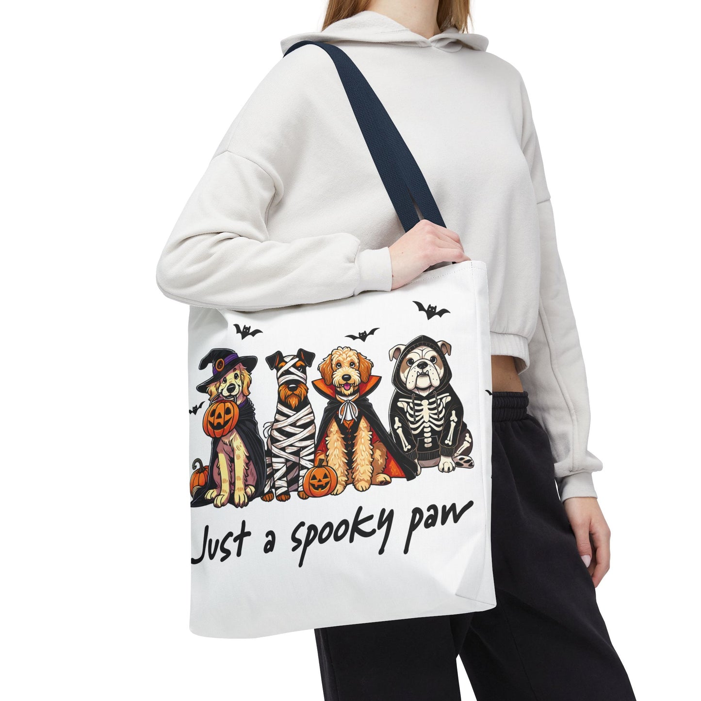 🐾 Spooky Paws Halloween Tote Bag – Doggone Cute Halloween Style 🎃