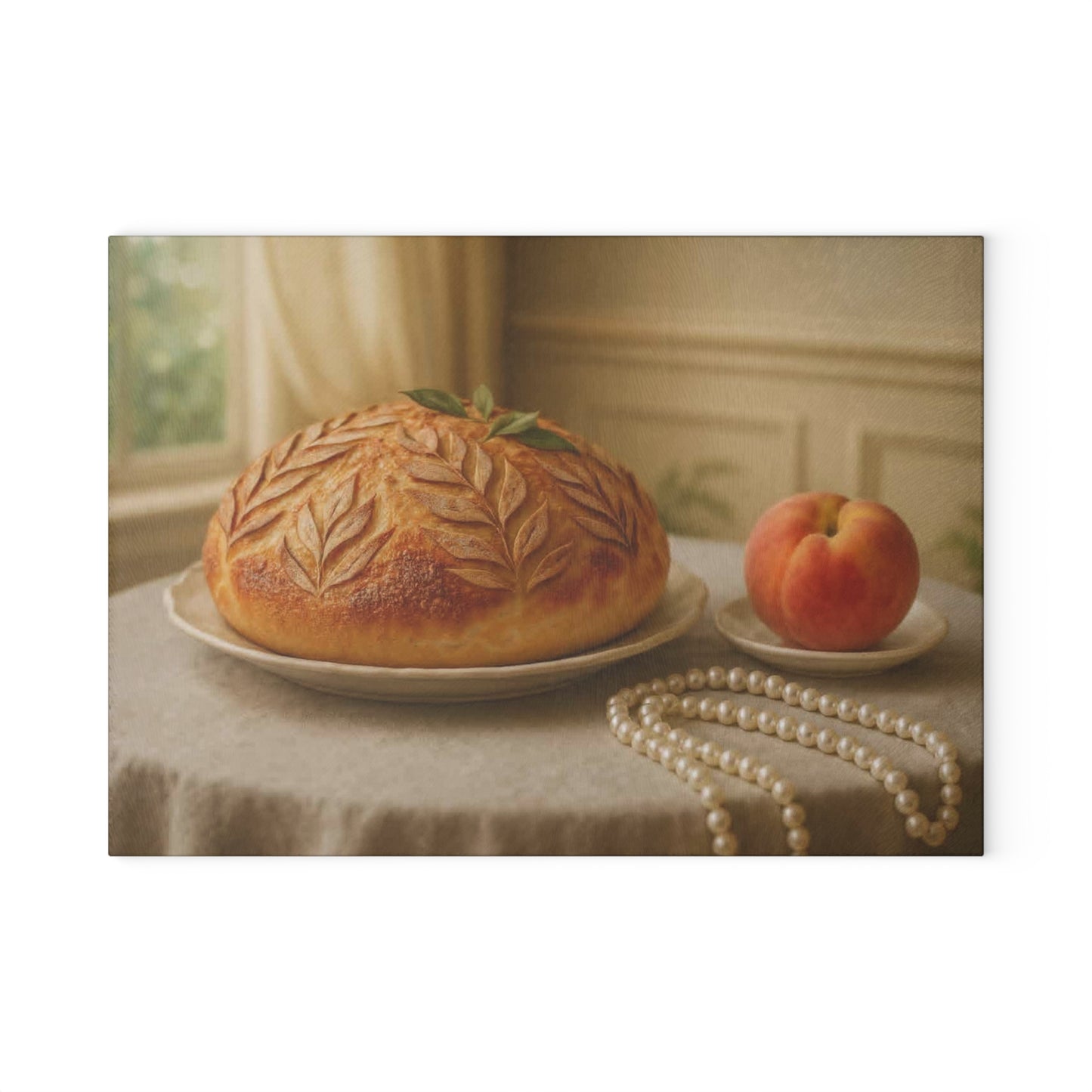 🍞 Ophelia Sourdough Bread – Vintage Bakery Art Tempered Glass Cutting Board