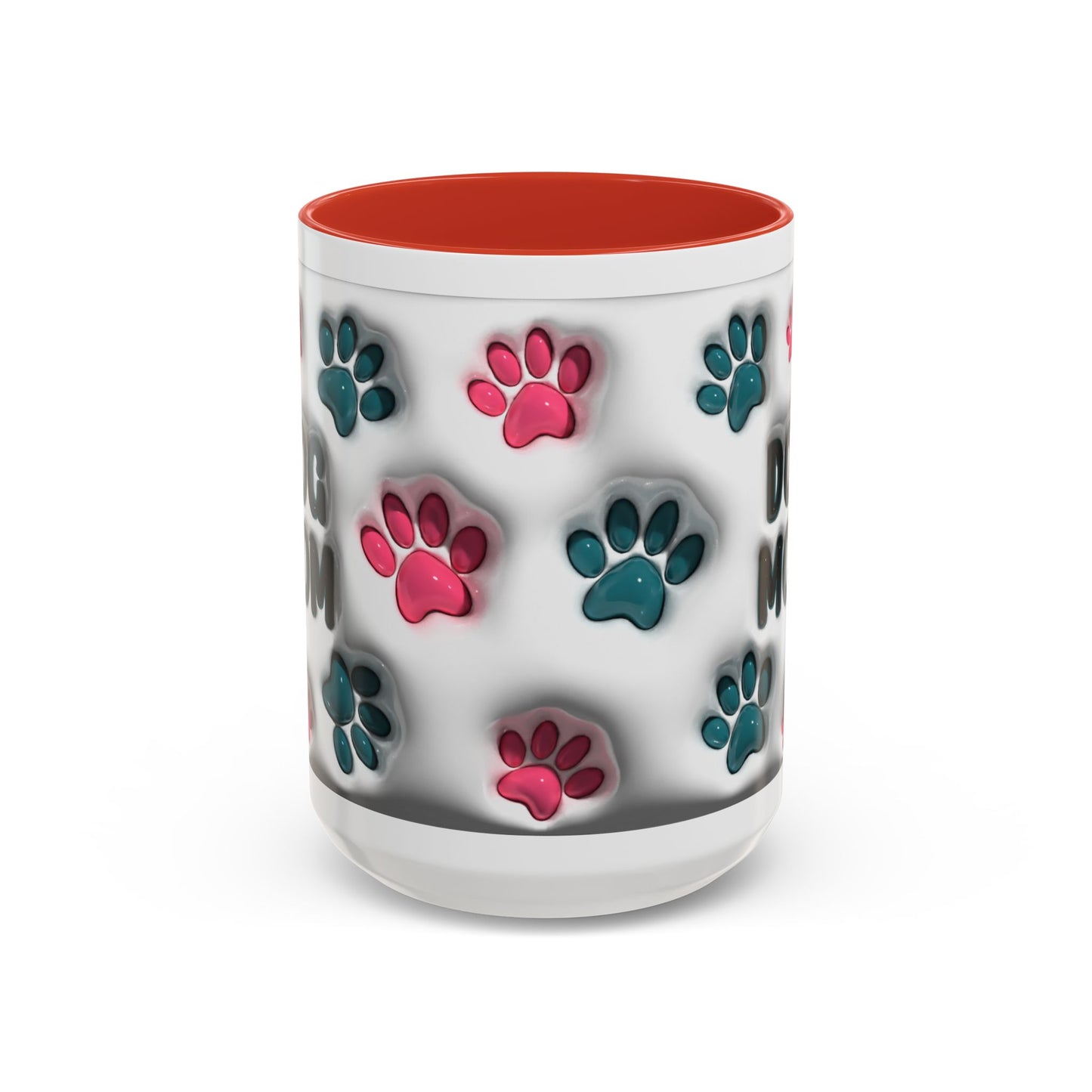 Dog Mom Accent Mug – Colorful Paw Print Cup for Proud Pet Parents