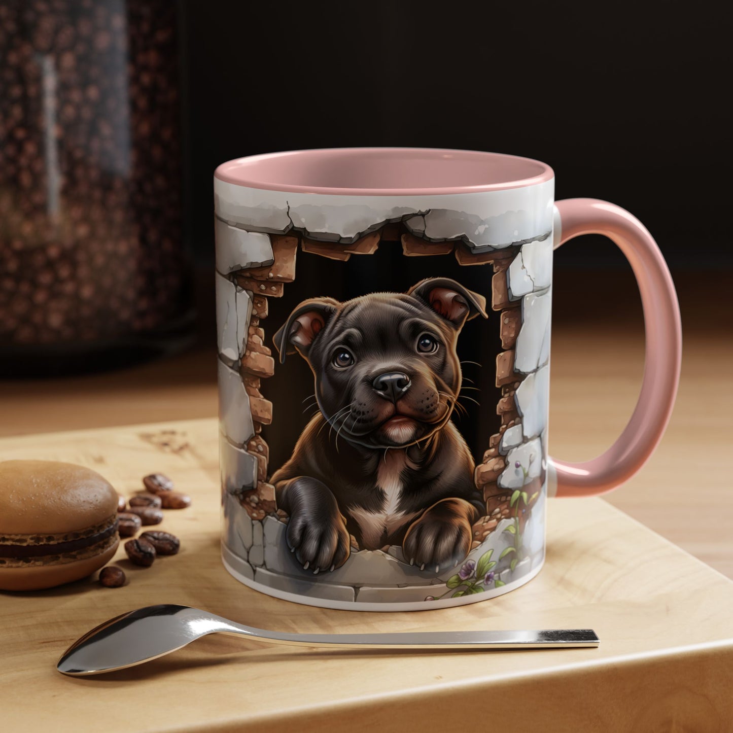 🐶☕ Pit Bull Puppy Accent Mug – Cute Breakthrough Pup Design ✨