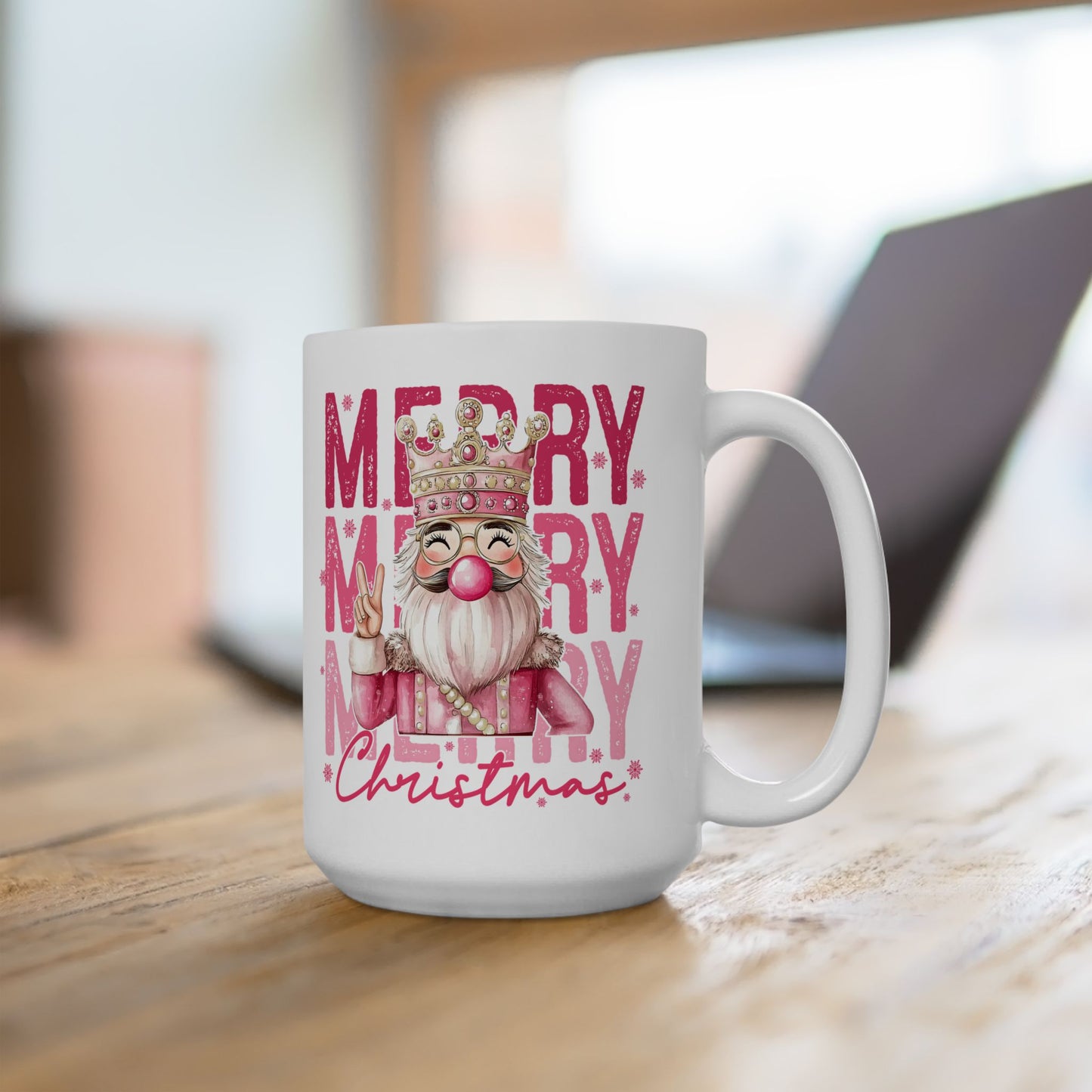 🎅💖 Pink Santa Christmas Mug – Merry Vibes with a Sparkly Twist 🎄✨