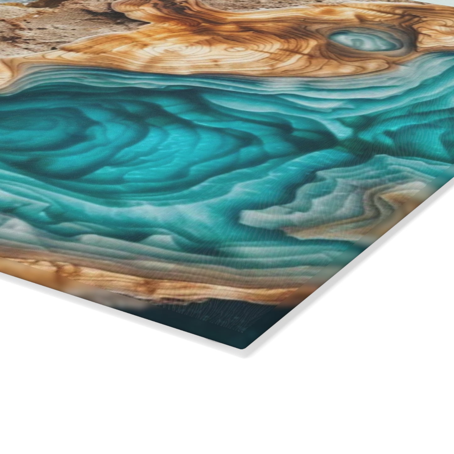 🌊✨ “Ocean Drift” Glass Cutting Board – Coastal Calm for Your Kitchen