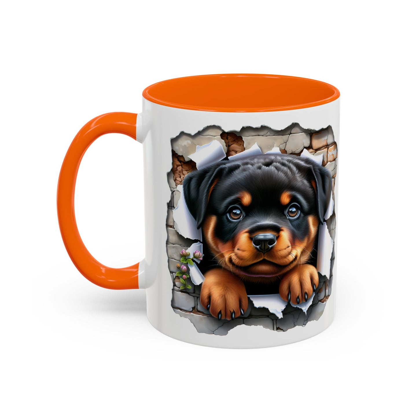 🐾☕ Rottweiler Puppy Accent Mug – Sweet Breakthrough Pup Design ✨