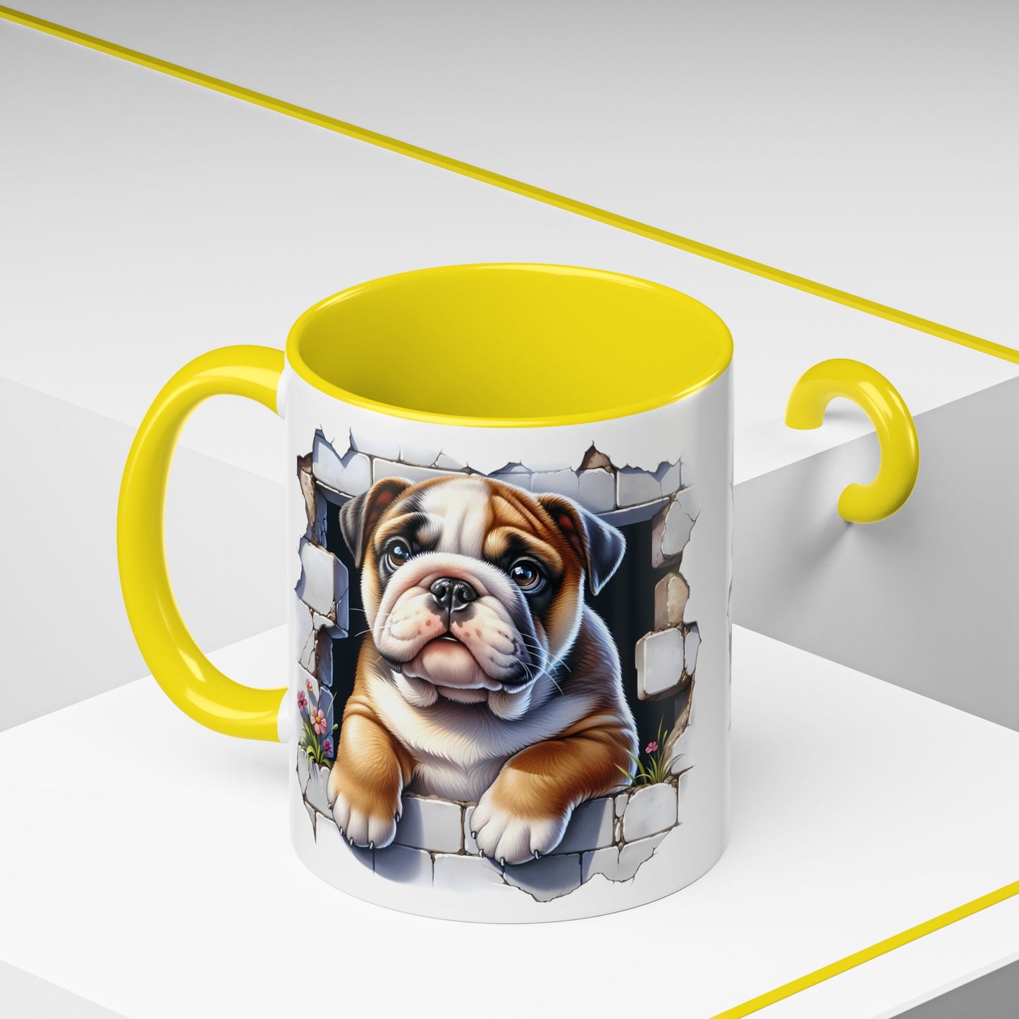 🐶☕ English Bulldog Puppy Accent Mug – Adorable Breakthrough Pup Design ✨rs (11/15oz)