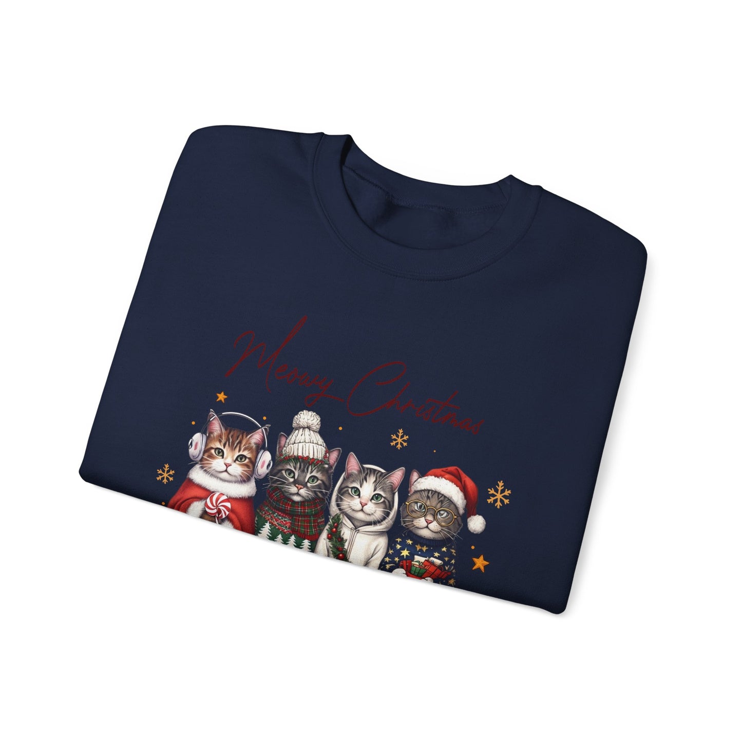 🐾✨ Meowy Christmas Sweatshirt – Festive Cats & Cozy Holiday Cheer 🎄🐱