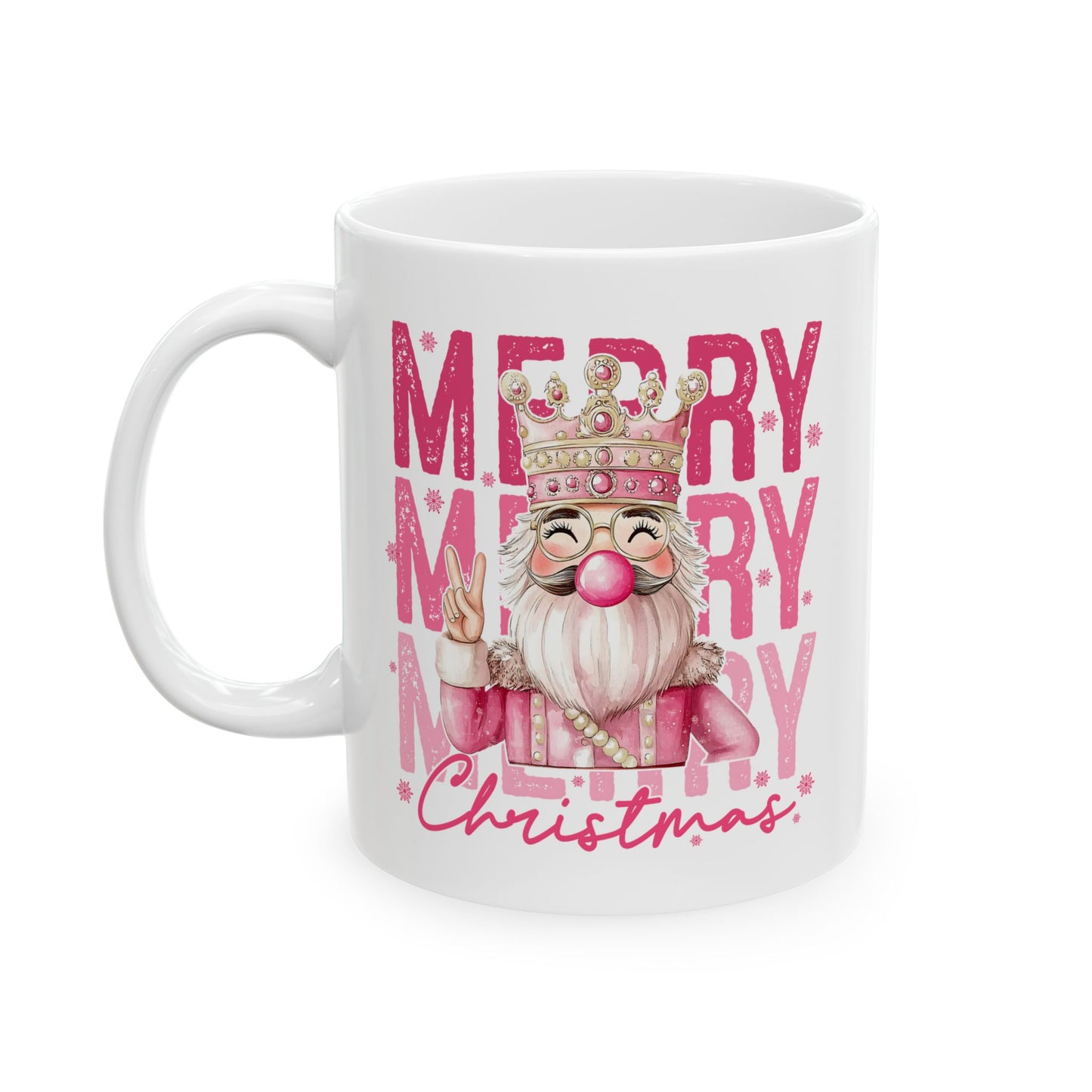 🎅💖 Pink Santa Christmas Mug – Merry Vibes with a Sparkly Twist 🎄✨