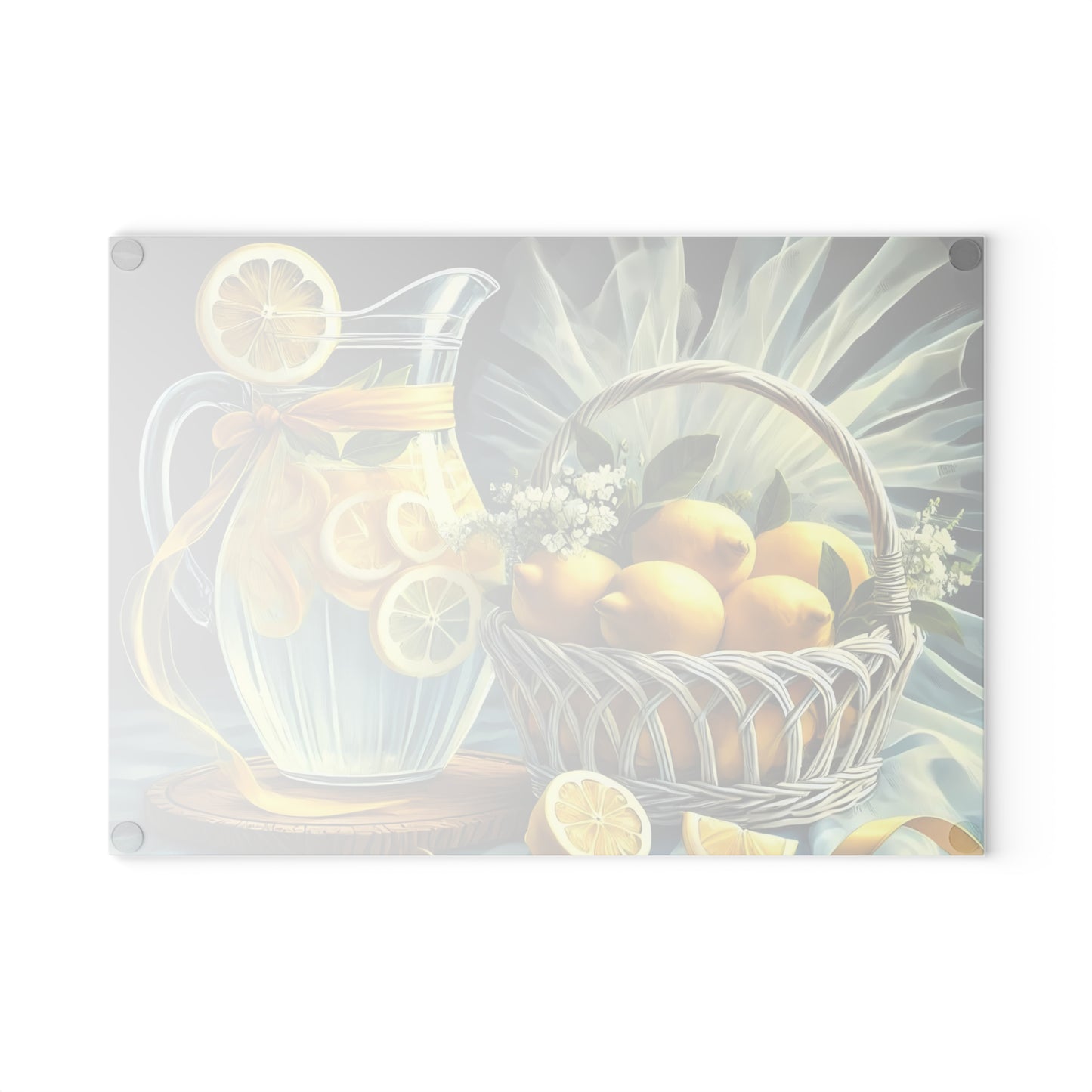 Tabla de cortar de limón, decoración de cocina cítrica, estilo rústico de granja, tabla de cortar de vidrio, decoración de cocina de verano, diseño de limón fresco, idea de regalo