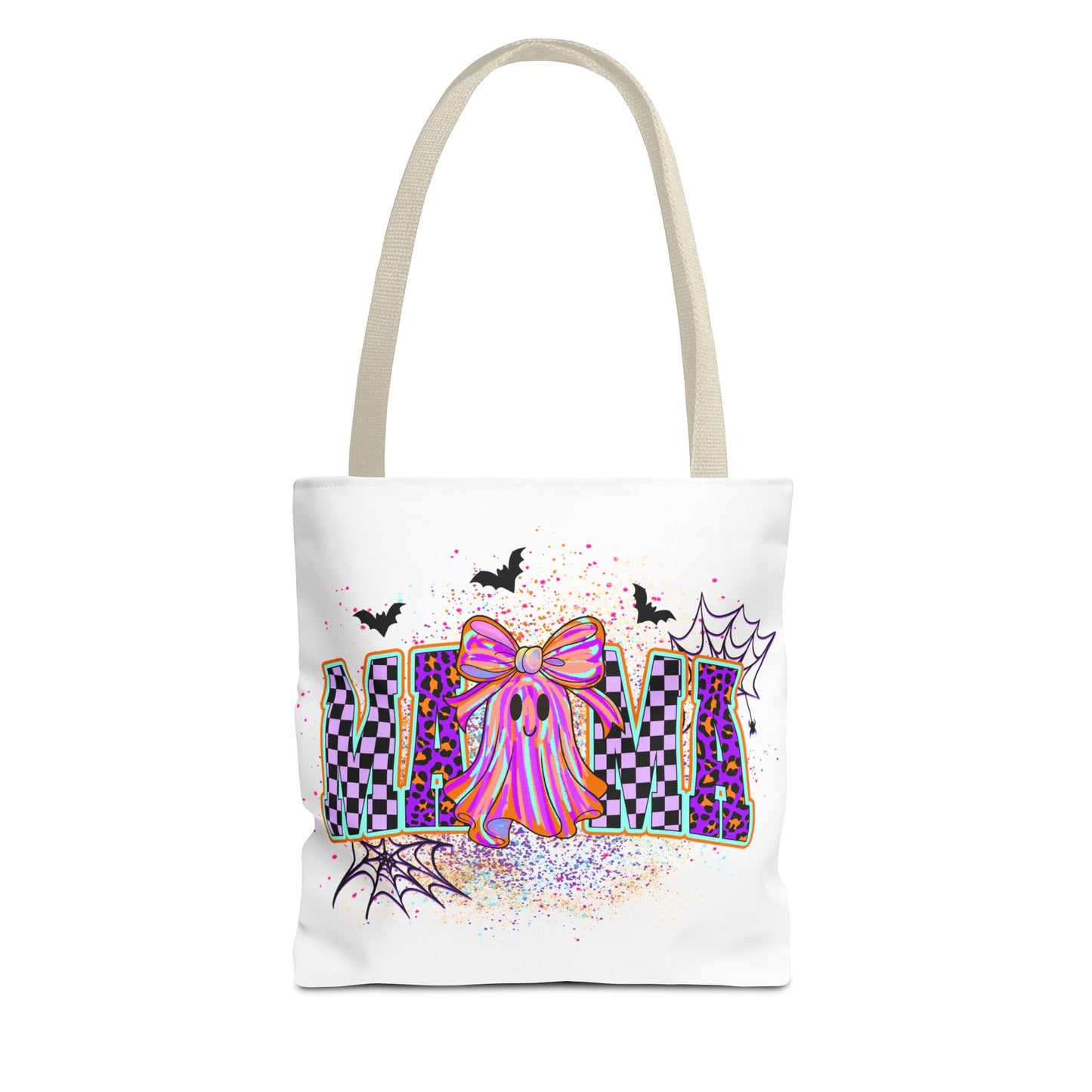 🎃 Colorful Mama Ghost Halloween Tote Bag – Spooky Fun with a Pop of Color 👻👜
