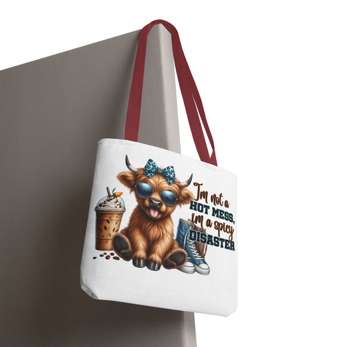 Bolsa de tela Highland Cow: «No soy un desastre picante, soy un desastre picante».