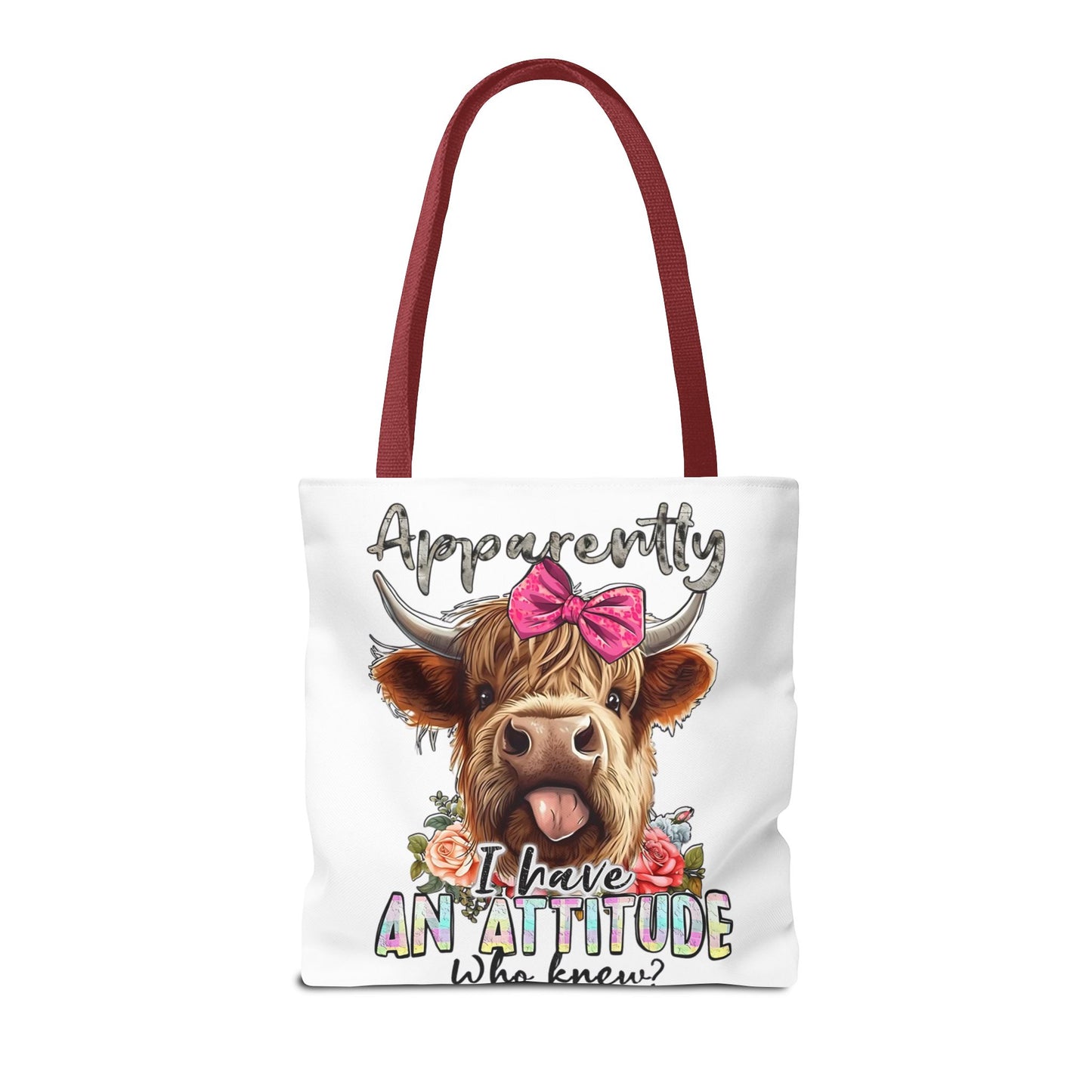 🐄 Al parecer, tengo actitud: bolso tote Sassy Cow con lazo rosa 🌸
