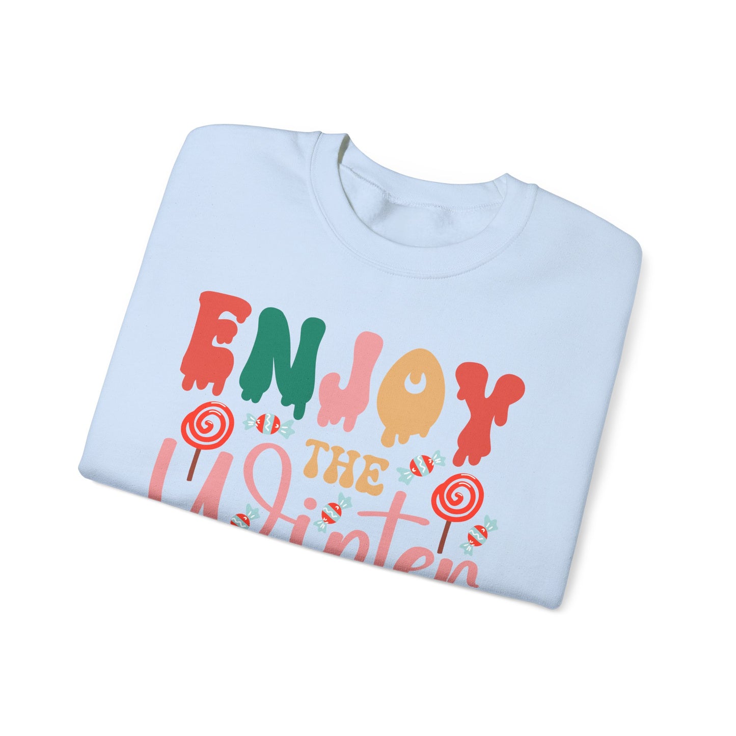 ❄️☕ Enjoy the Winter Sweatshirt – Cozy Snowflake & Cocoa Season Vibes 🧣✨