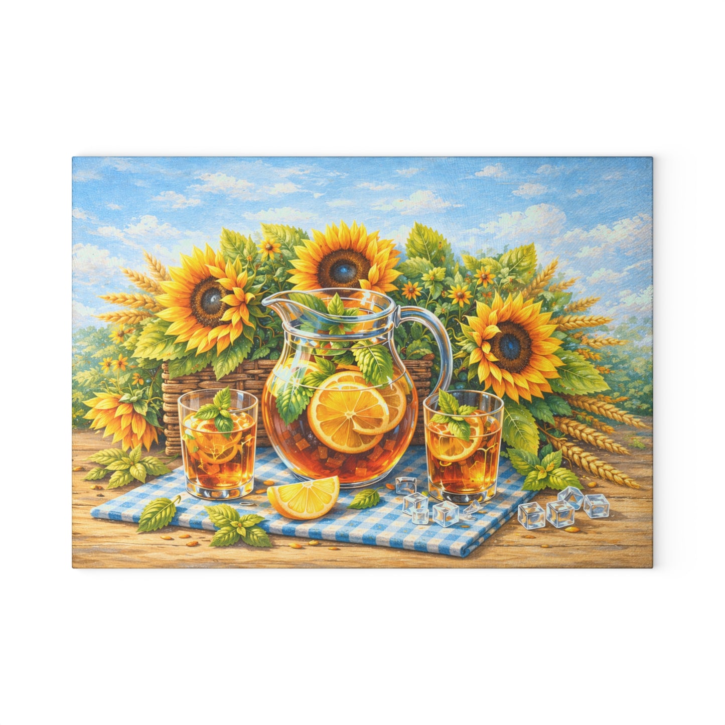 Sunflower Iced Tea Cutting Board – Sweet Summer Sips and Kitchen Charm