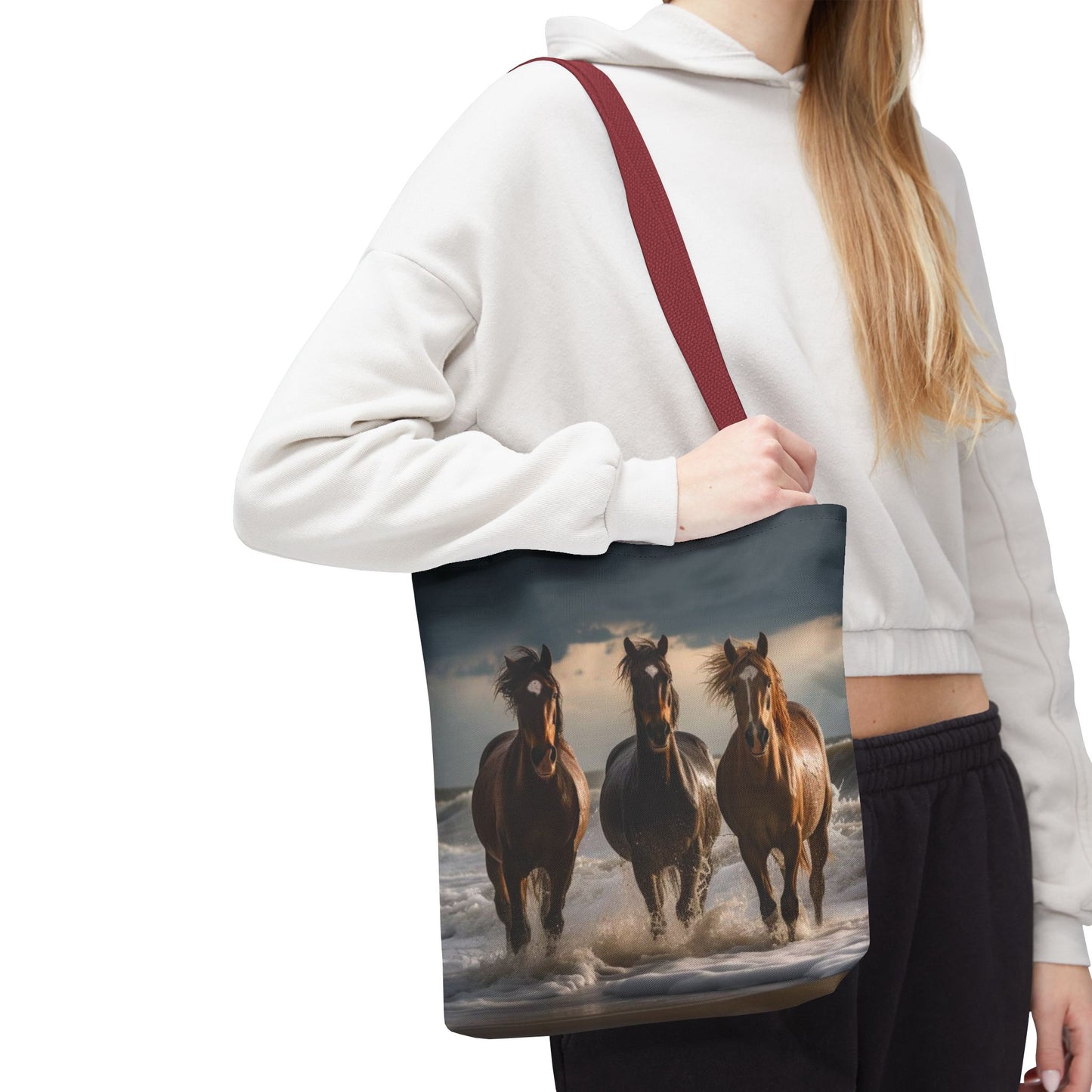 Bolsa de mano Caballos salvajes al anochecer: un bolso de mano atrevido inspirado en la naturaleza para amantes de los caballos