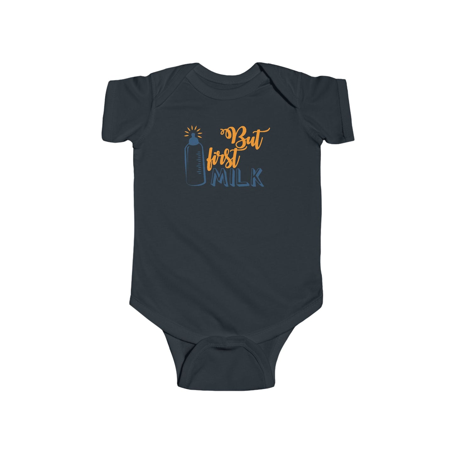 But First Milk Baby Onesie – Sweet & Funny Bottle Graphic Outfit