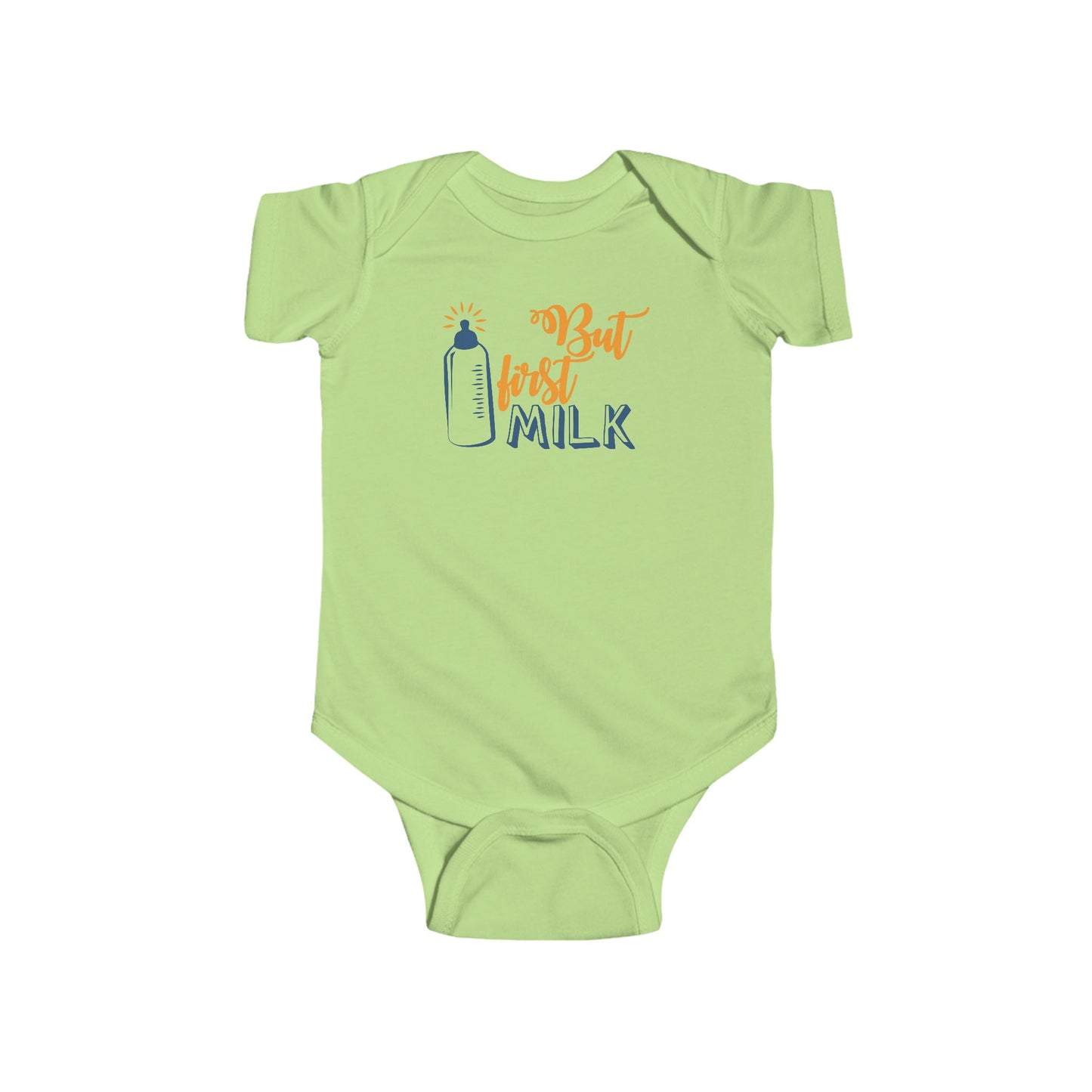 But First Milk Baby Onesie – Sweet & Funny Bottle Graphic Outfit