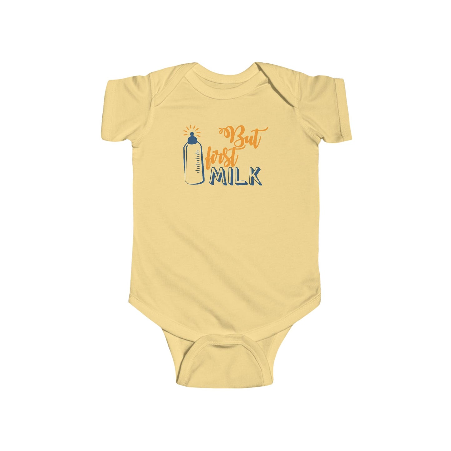 But First Milk Baby Onesie – Sweet & Funny Bottle Graphic Outfit