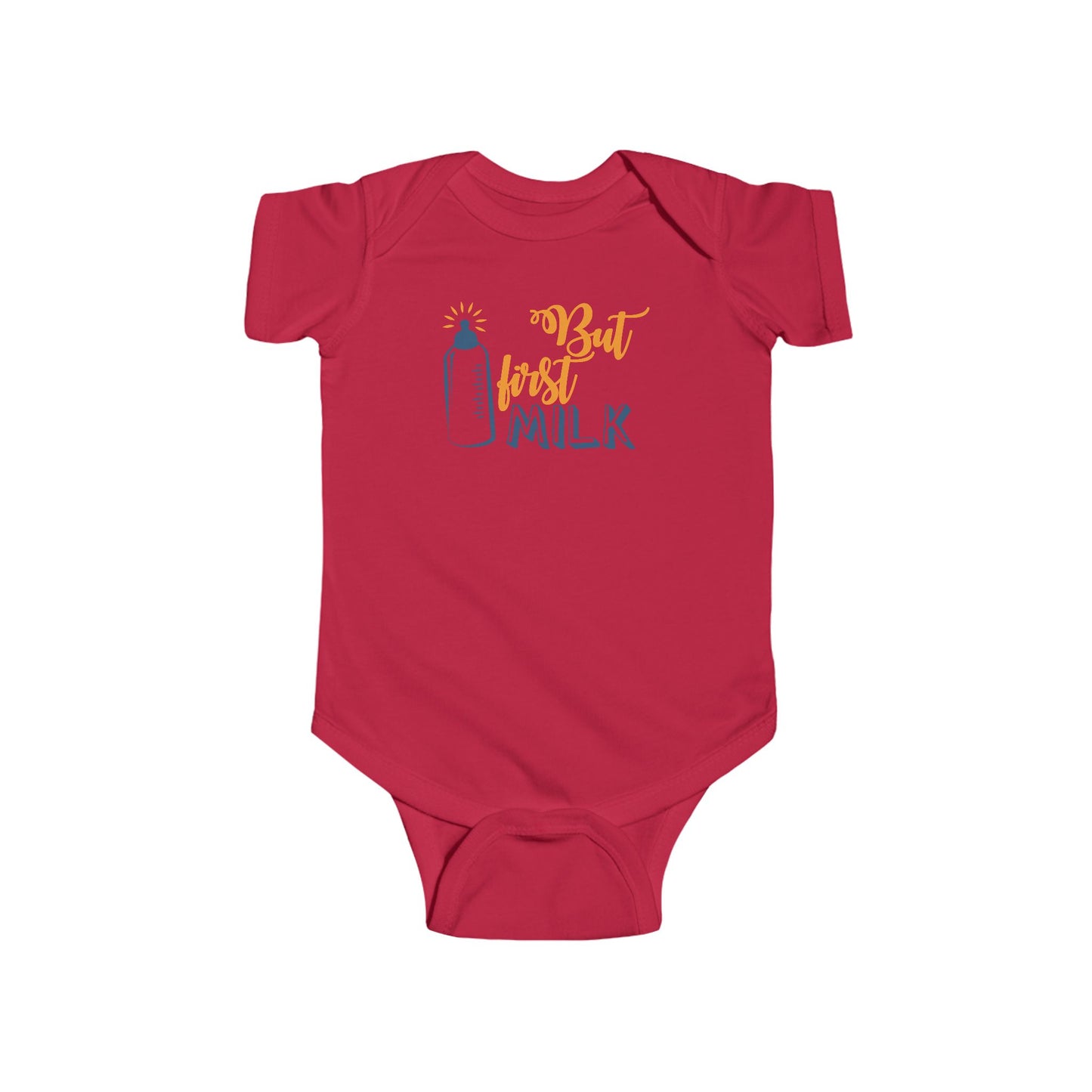 But First Milk Baby Onesie – Sweet & Funny Bottle Graphic Outfit