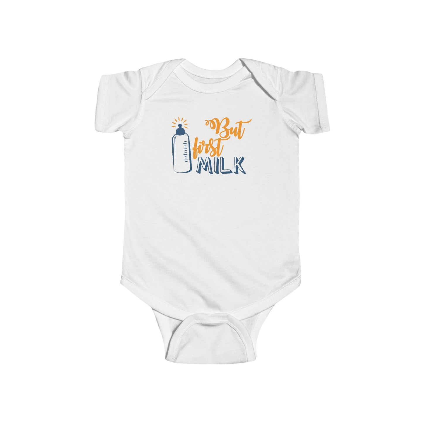But First Milk Baby Onesie – Sweet & Funny Bottle Graphic Outfit