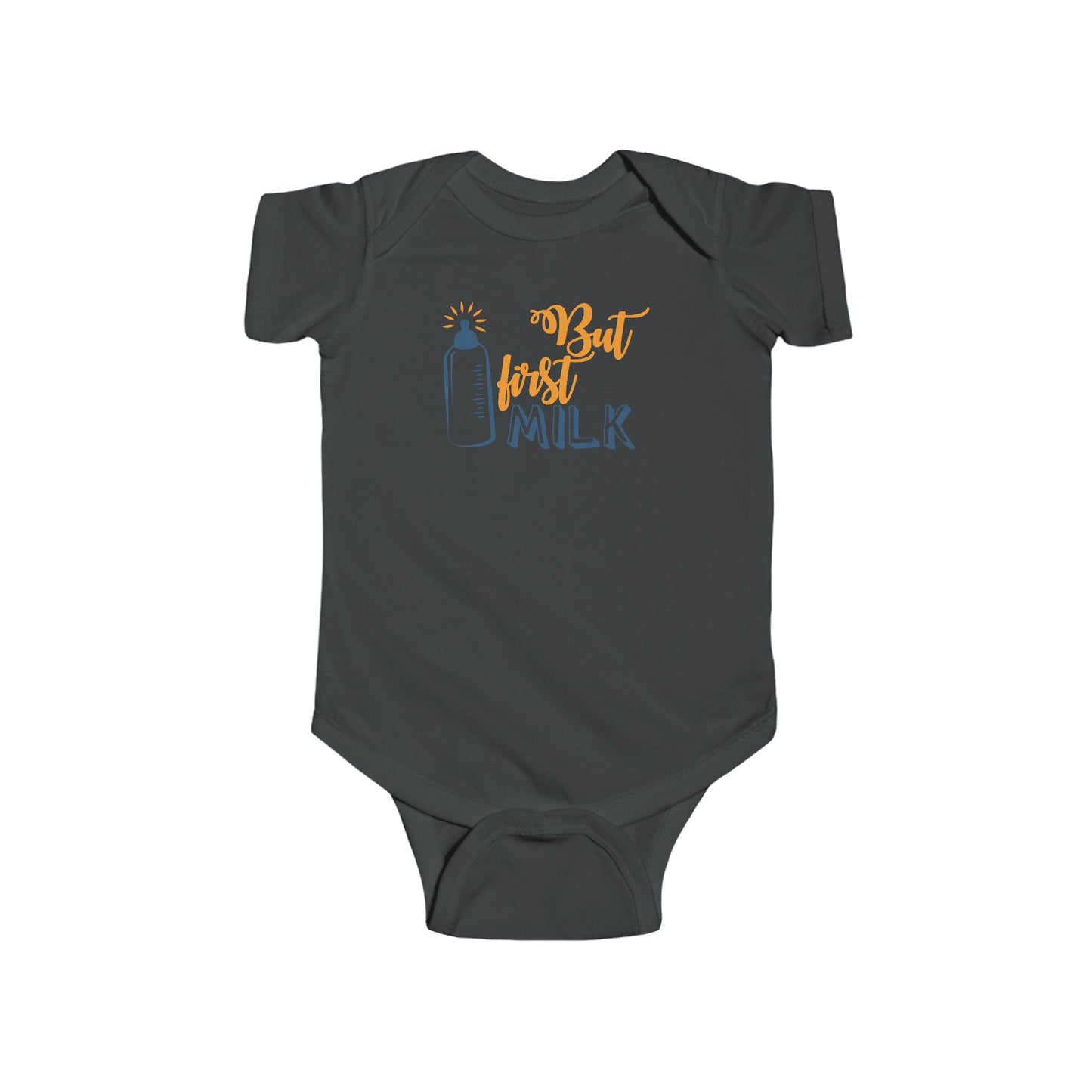 But First Milk Baby Onesie – Sweet & Funny Bottle Graphic Outfit