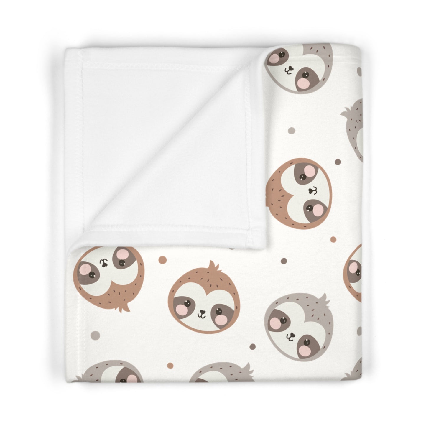 Cozy Cream Sloth Faces Baby Blanket – Ultra-Soft Fleece 30″×40″ | Neutral Nursery Sweet