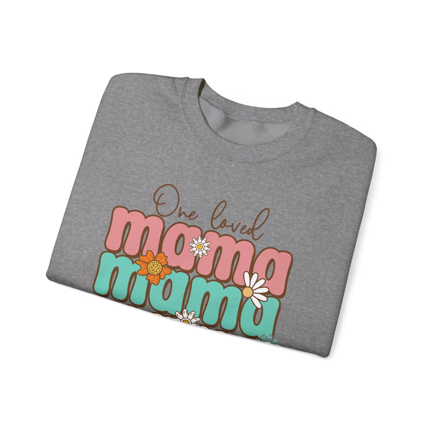 🌼💖 One Loved Mama Sweatshirt – Retro Floral Motherhood Crewneck