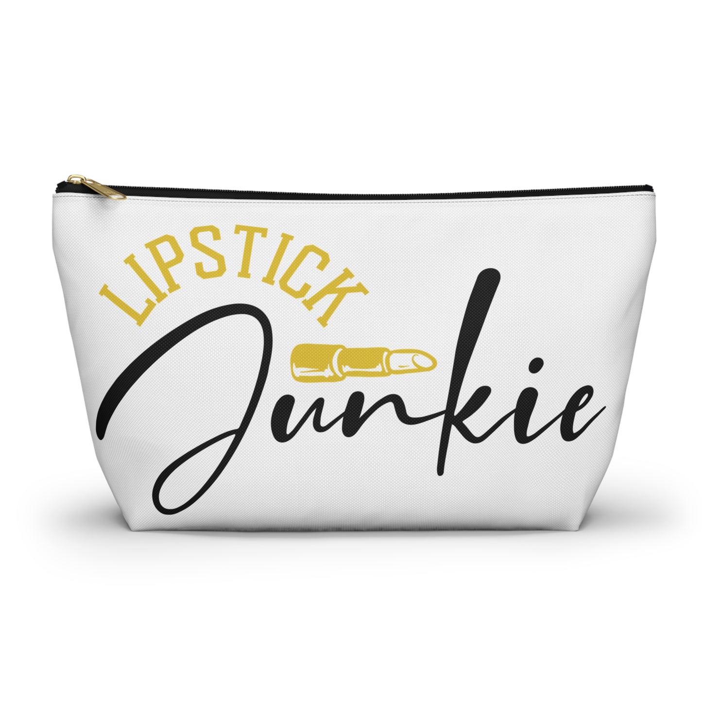 Accessory Pouch – "Lipstick Junkie" Yellow Makeup Bag