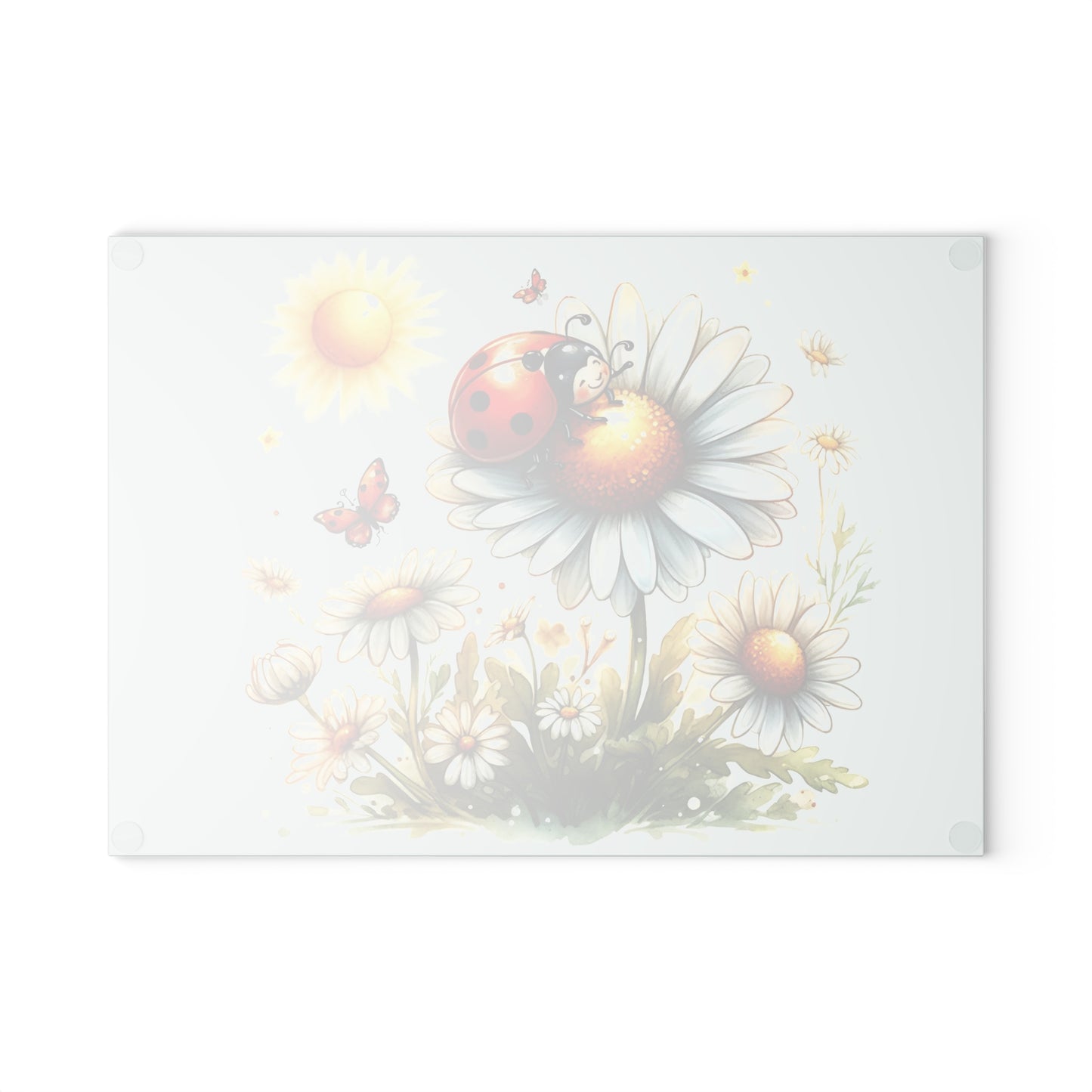 🌼🐞 Ladybug & Daisies Cutting Board – Cheerful Charm for Your Kitchen 🌞