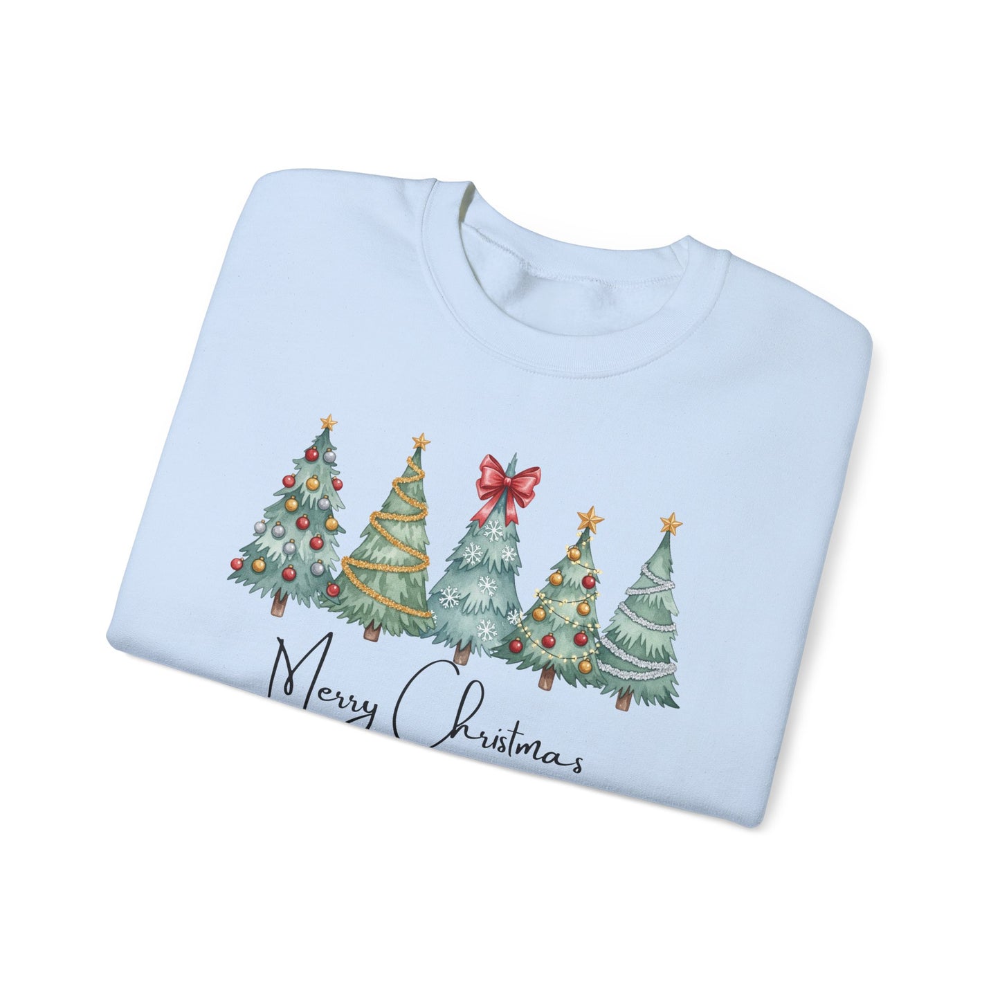🎄✨ Merry Christmas Trees Sweatshirt – Bold Patterns & Festive Cheer