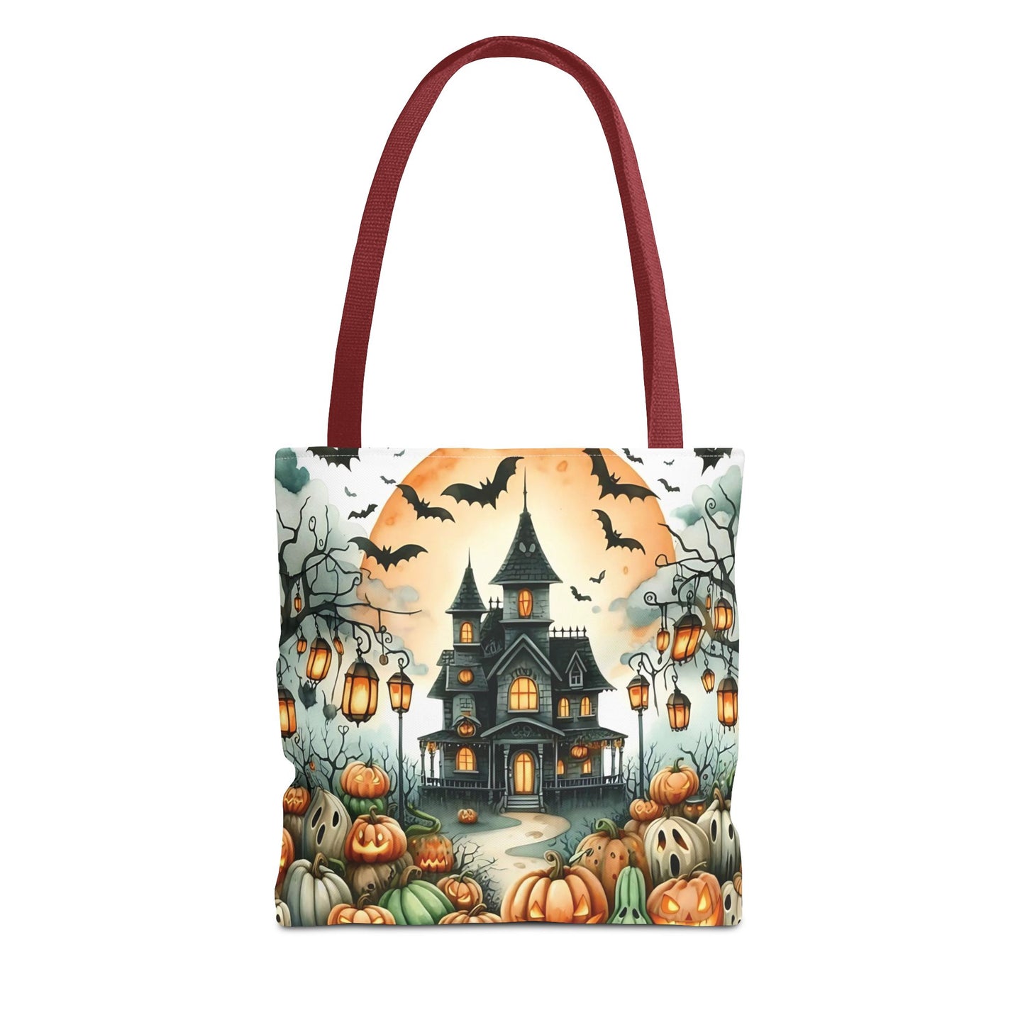 🏚️ Haunted House Halloween Tote Bag – Spooky Nights & Pumpkin Delights 🎃🖤