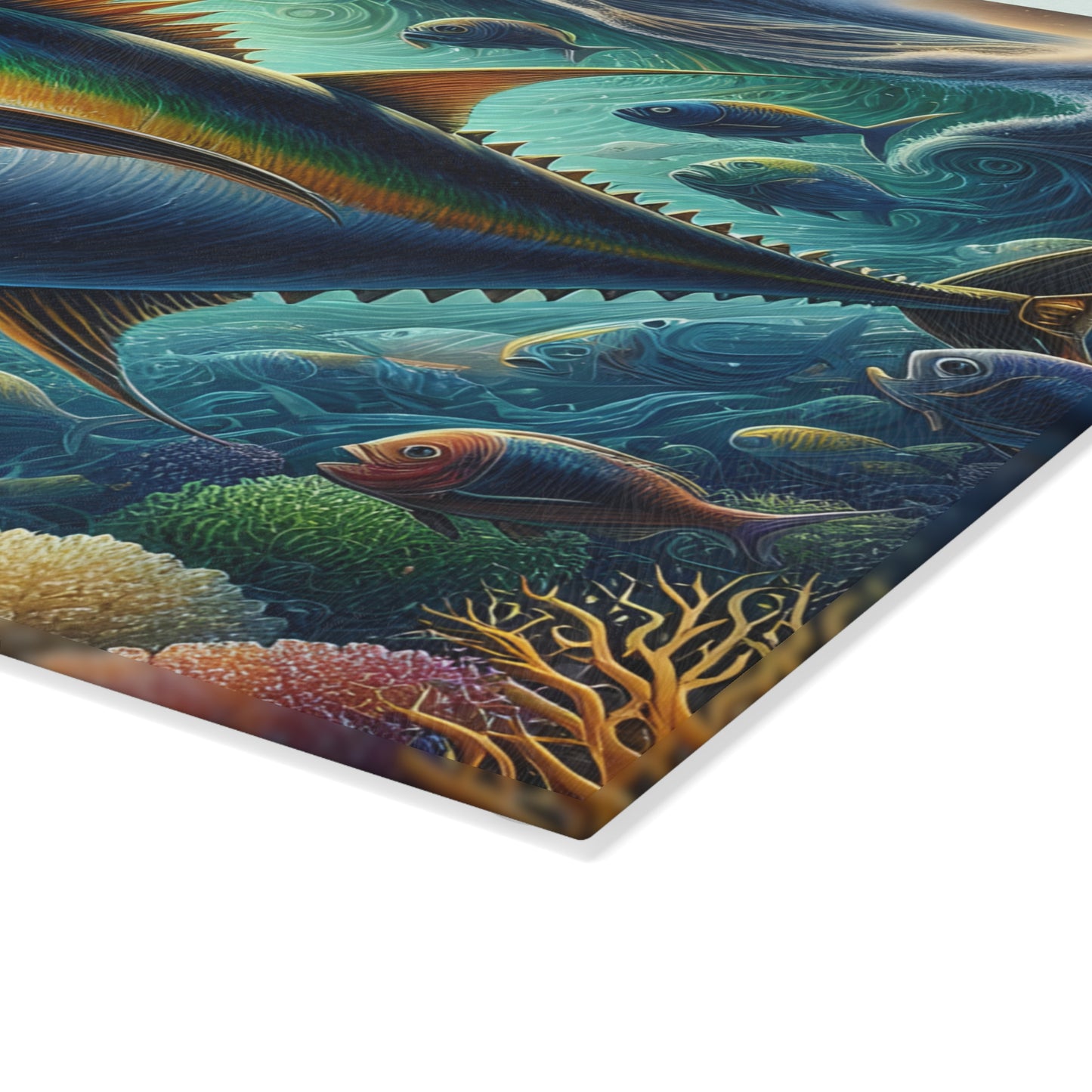 🐟🌊 Yellowfin Tuna Ocean Vibes Cutting Board – Coastal Elegance for Your Kitchen 🎣