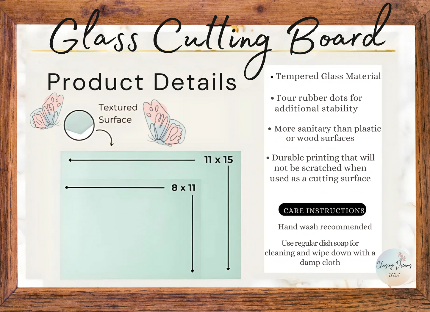 Have a Lovely Day Tempered Glass Cutting Board – Floral Kitchen Décor