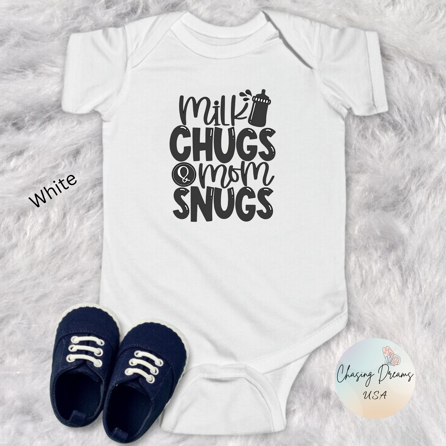 Body para bebé Milk Chugs &amp; Mom Snugs: disponible en varios colores y orgánico