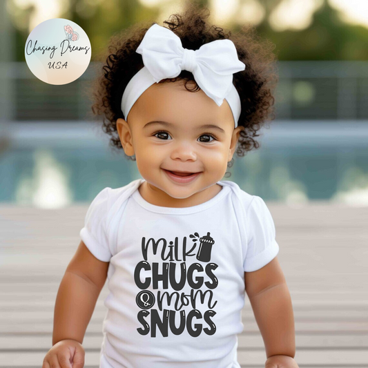 Body para bebé Milk Chugs &amp; Mom Snugs: disponible en varios colores y orgánico