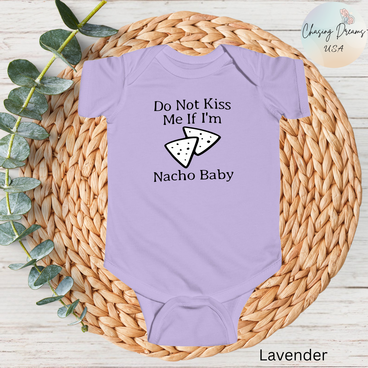 Body de bebé "No me beses si soy Nacho" | Body divertido con nachos | Opción orgánica disponible