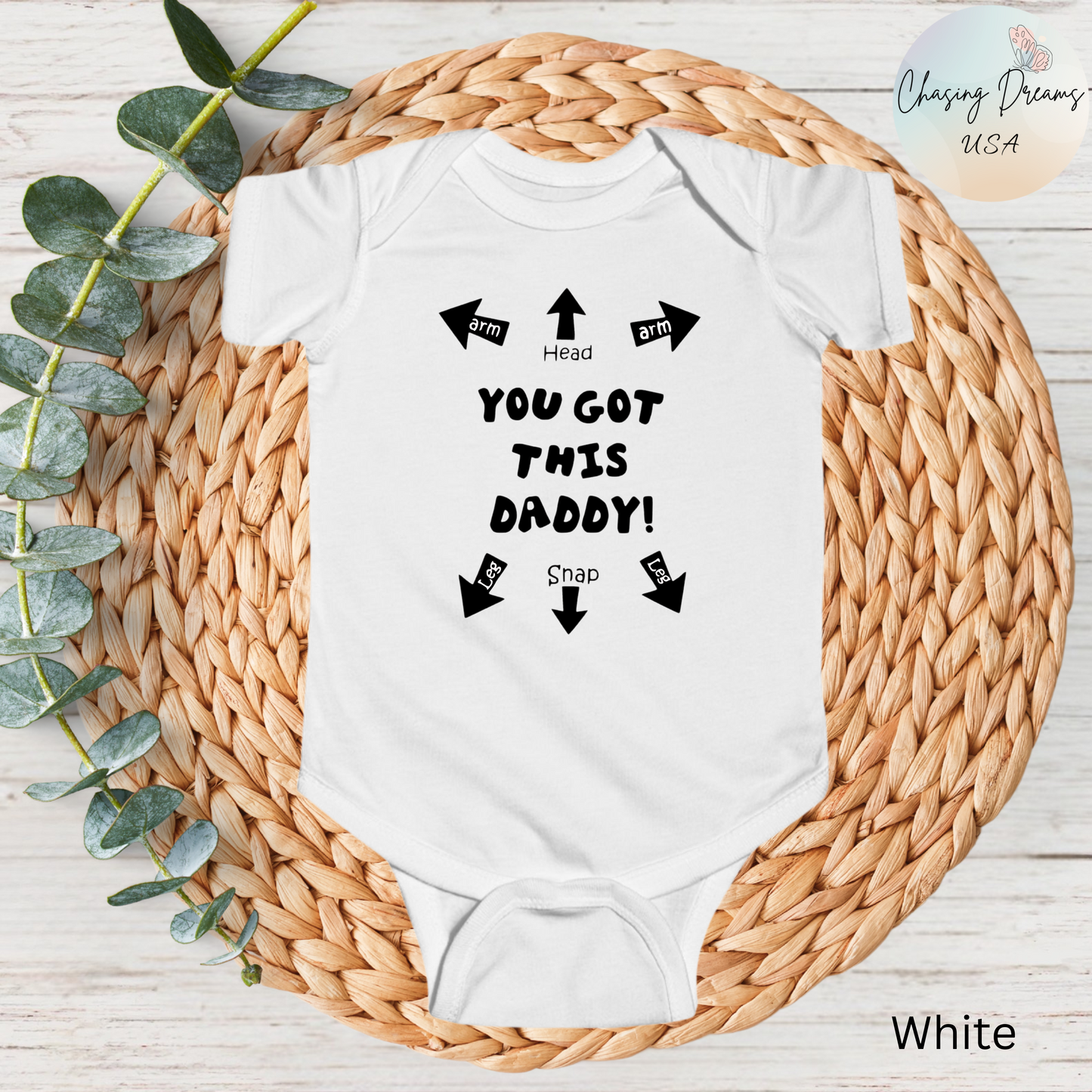 You Got This Daddy Baby Onesie | Funny New Dad Bodysuit with Arrows | Organic Option Available