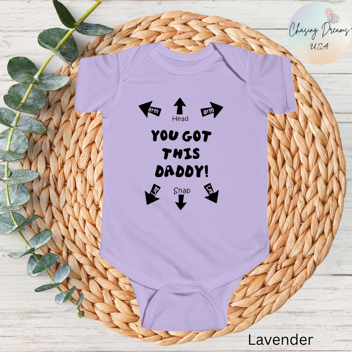You Got This Daddy Baby Onesie | Funny New Dad Bodysuit with Arrows | Organic Option Available