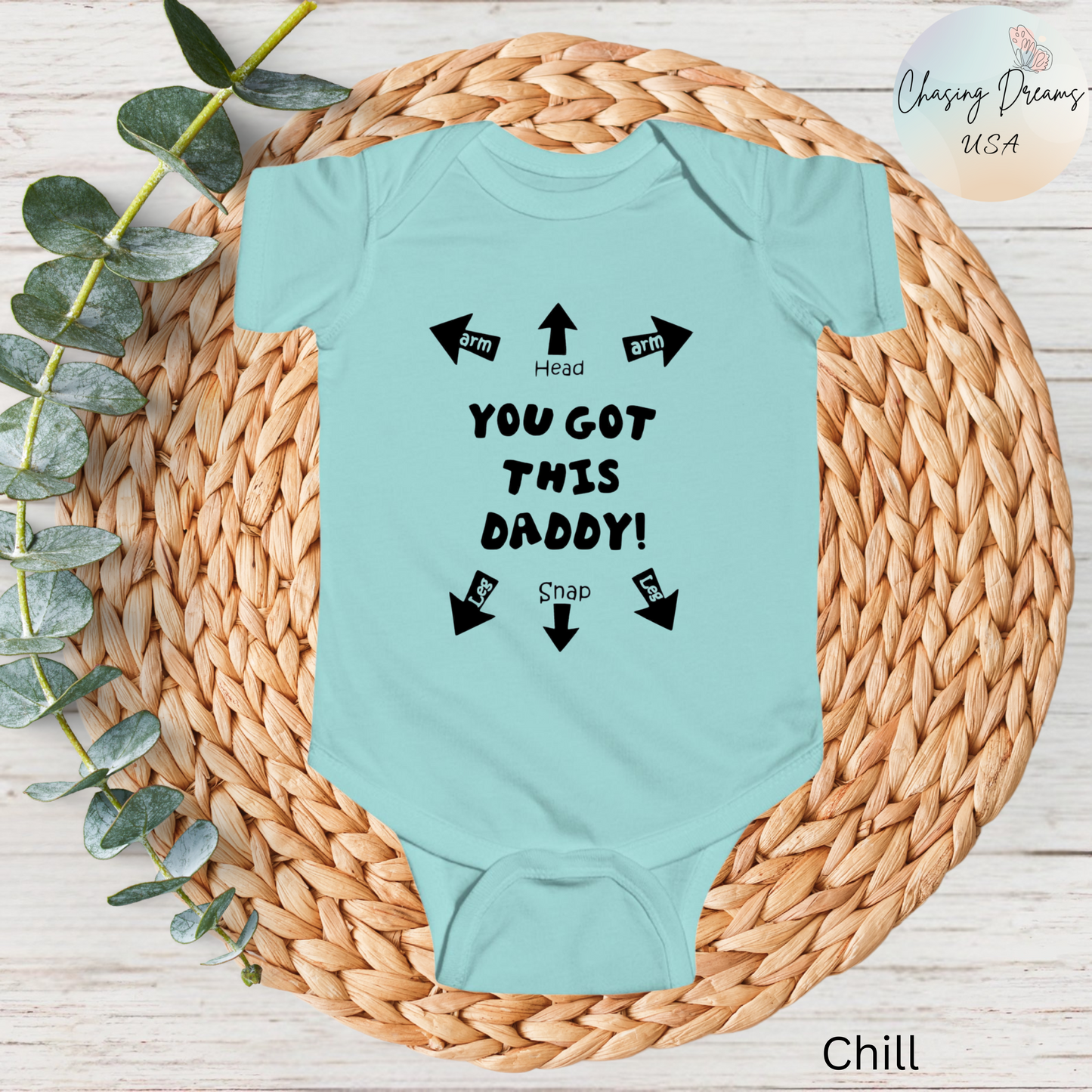 You Got This Daddy Baby Onesie | Funny New Dad Bodysuit with Arrows | Organic Option Available